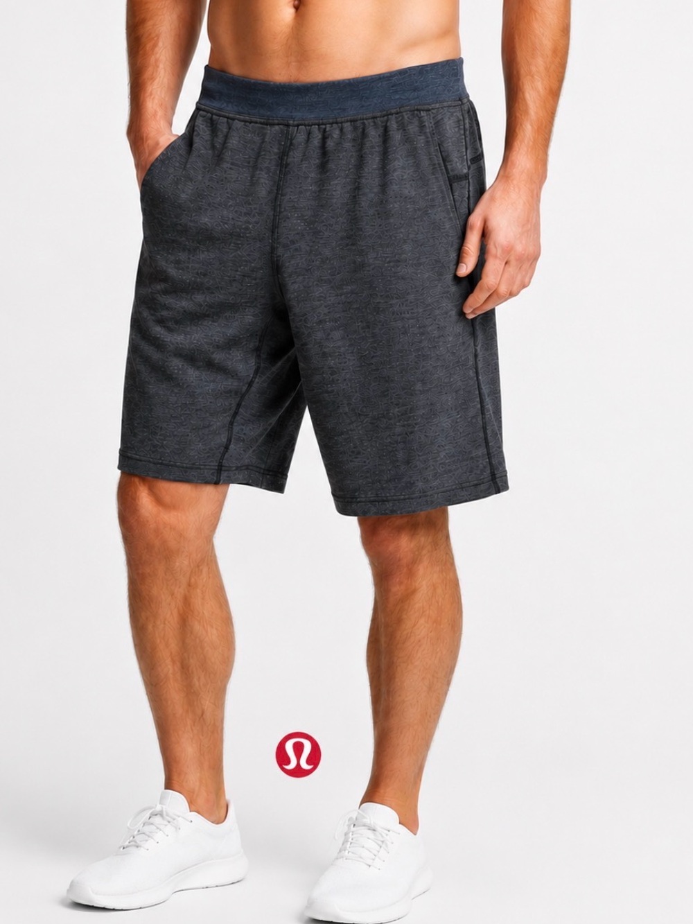 Lululemon Men’s Small Gray Blue Athletic Shorts Unlined Gym Athleisure Training